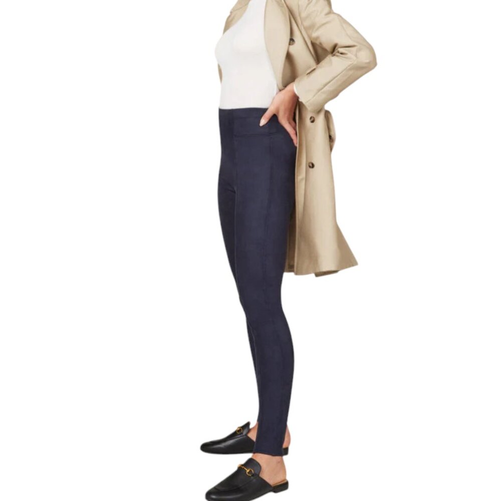 SPANX Faux Suede Leggings, Navy, M